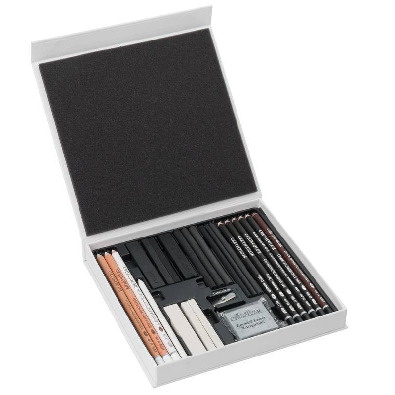 ESTOJO LAPIS ESBOCO CRETACOLOR BLACK e WHITE 25 PECAS