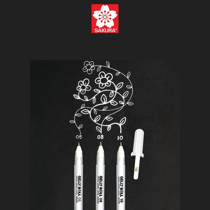CANETA GEL SAKURA GELLY ROLL BRANCA 0,5mm FINE