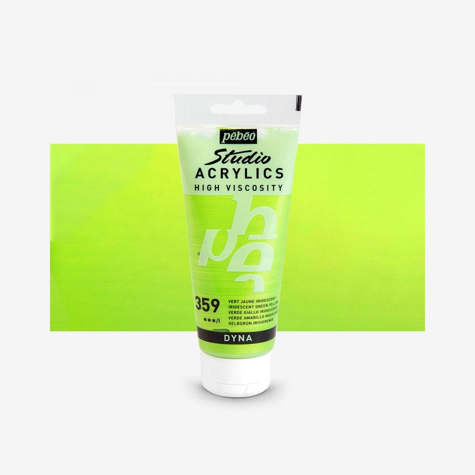 ACRILICA PEBEO STUDIO HV 100ML 359 VERDE AMARELADO IRIDESCENTE 832359