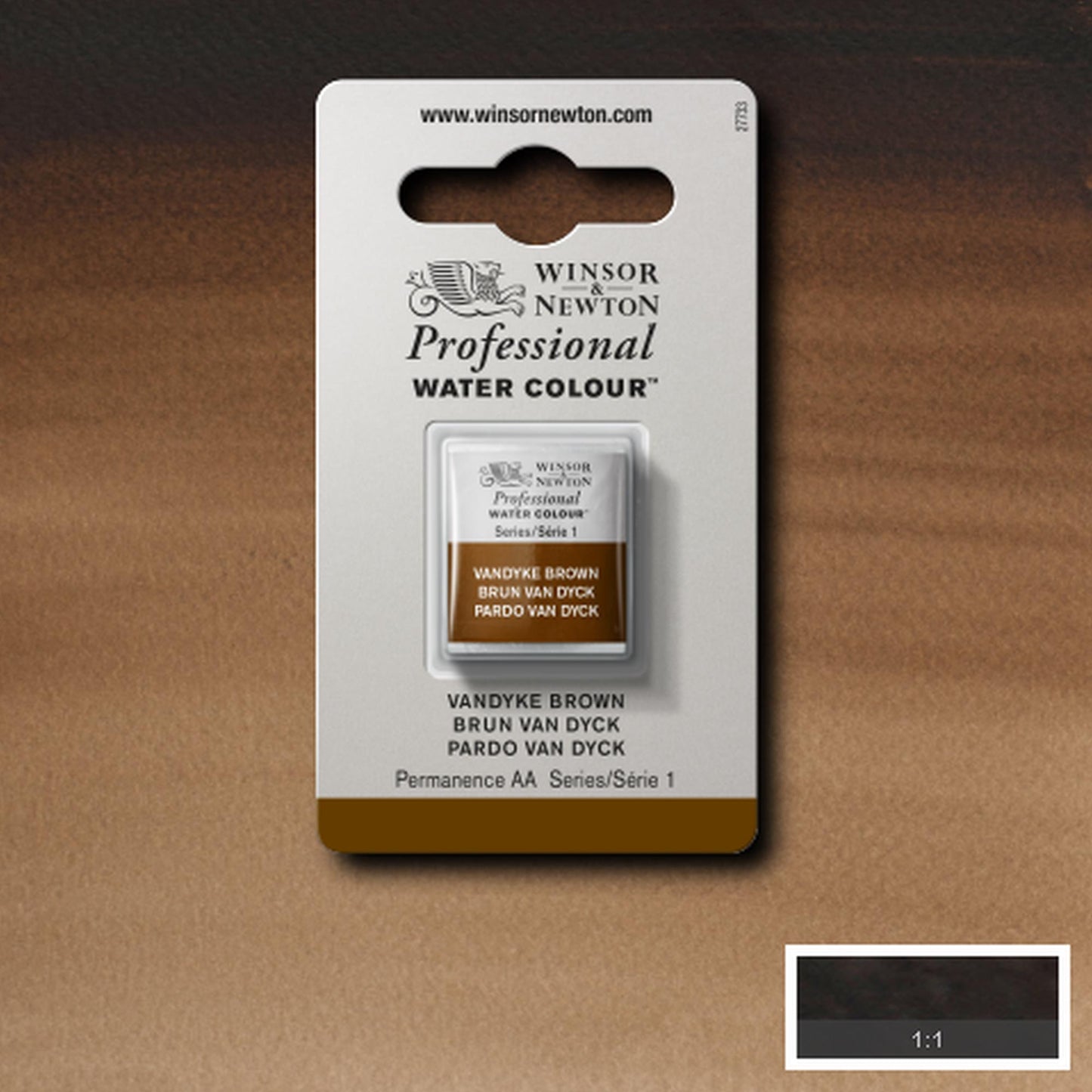 AQUARELA WINSOR NEWTON ARTISTS H PAN 676 VANDYKE BROWN S1