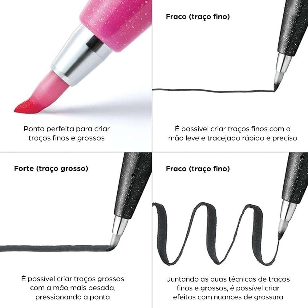 CANETA PENTEL BRUSH SIGN PEN PRETA