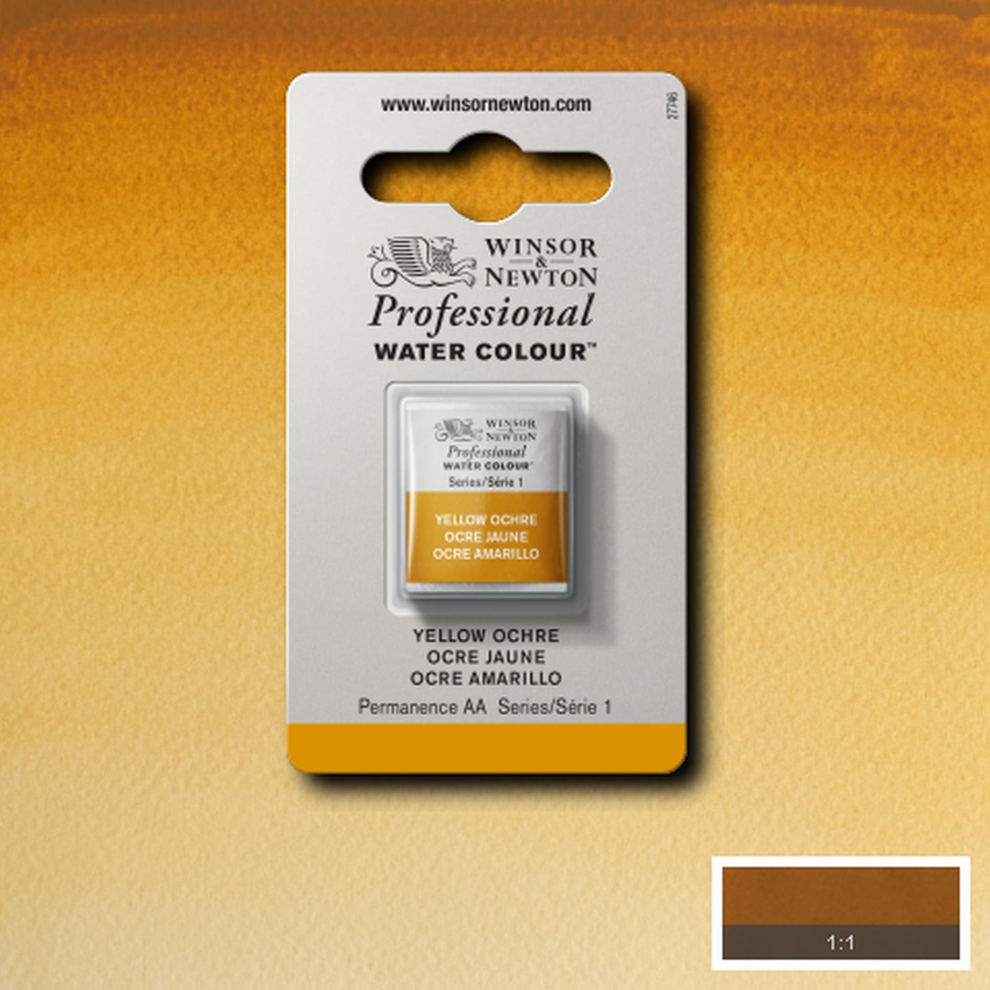 AQUARELA WINSOR NEWTON ARTISTS H PAN 744 YELLOW OCHRE S1