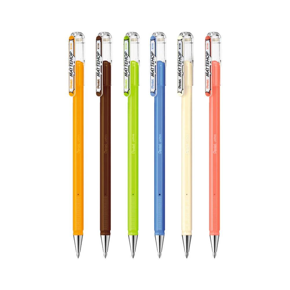 ESTOJO CANETA GEL PENTEL MATTEHOP 1.0MM C/ 06 CORES PASTEL
