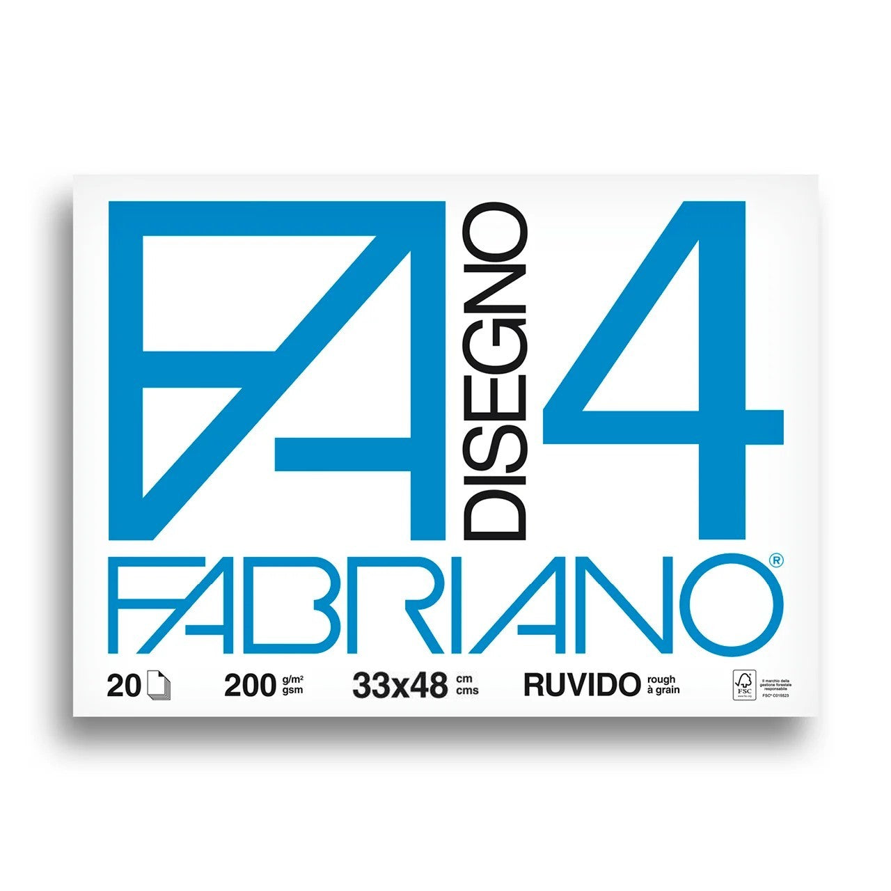 BLOCO FABRIANO 4 200G/M2 33X48CM RUVIDO (ROUGH) 20 FOLHAS