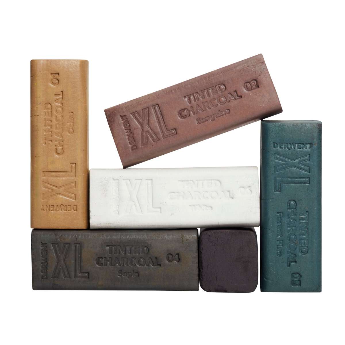 XL TINTED CHARCOAL DERWENT COLORIDO ESTOJO C/ 06 CORES