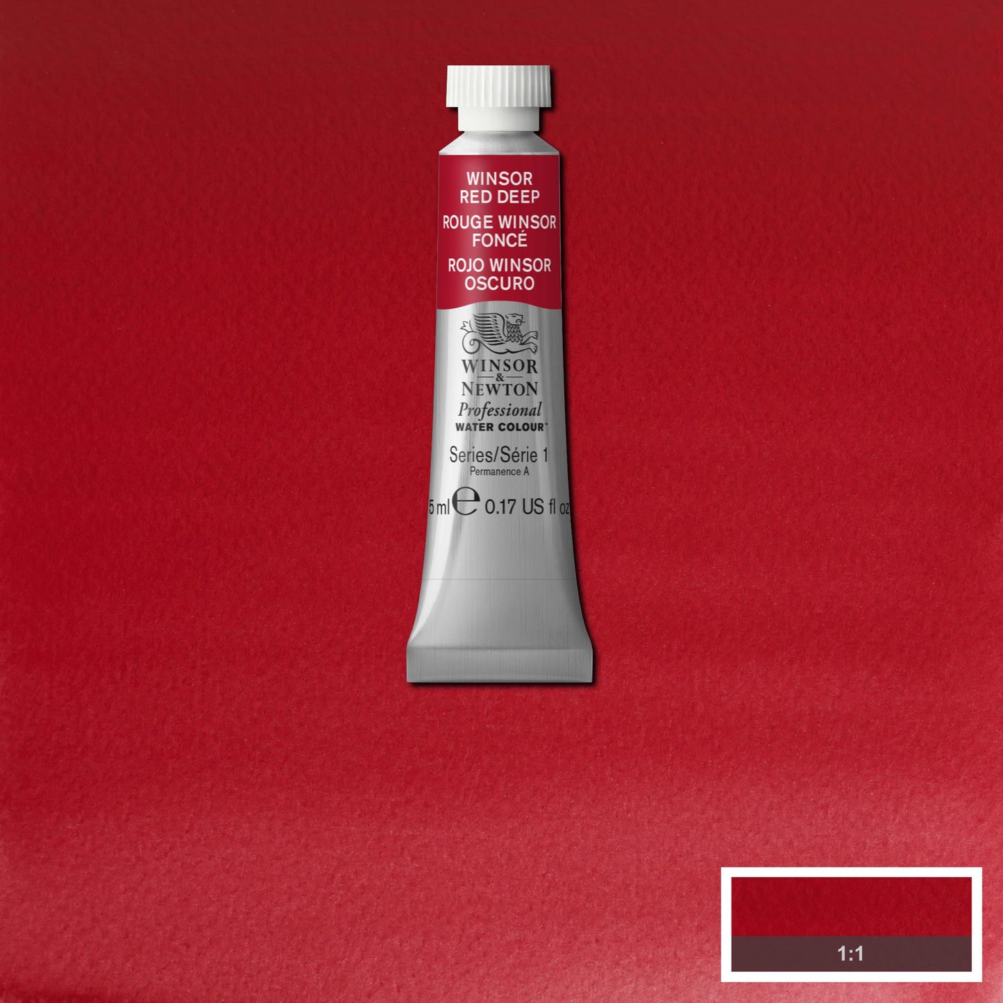 AQUARELA WINSOR NEWTON ARTISTS 5ml 725 WINSOR RED DEEP S1