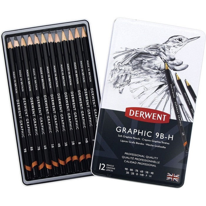 LAPIS GRADUADO DERWENT GRAPHIC 12 GRADUACOES SOFT (H A 9B)