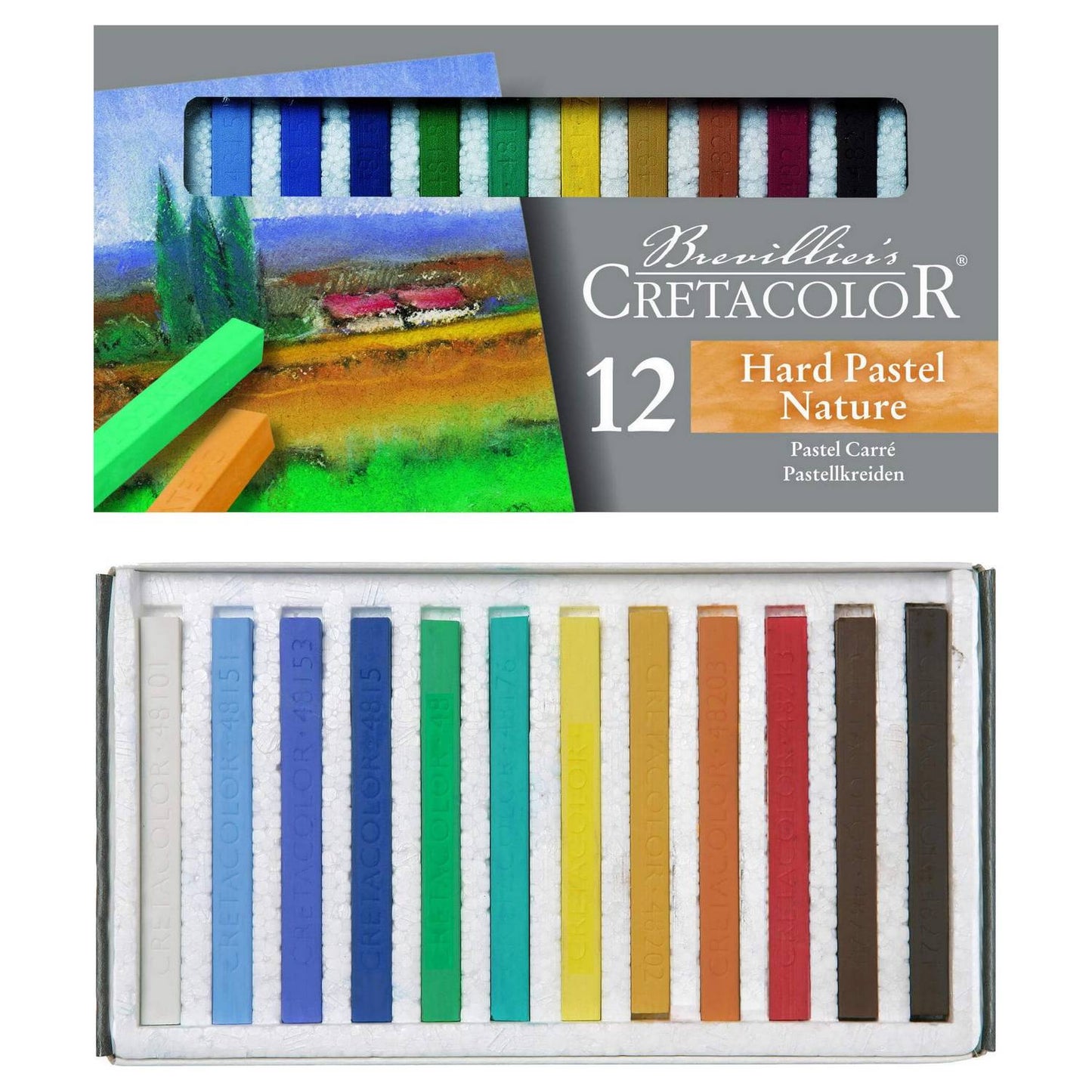 PASTEL SECO CARRE CRETACOLOR 12 CORES NATURE 487 12