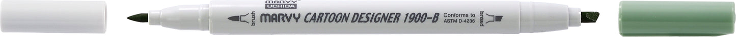 MARCADOR MARVY CARTOON DESIGNER PONTA DUPLA VERDE LOURO 32