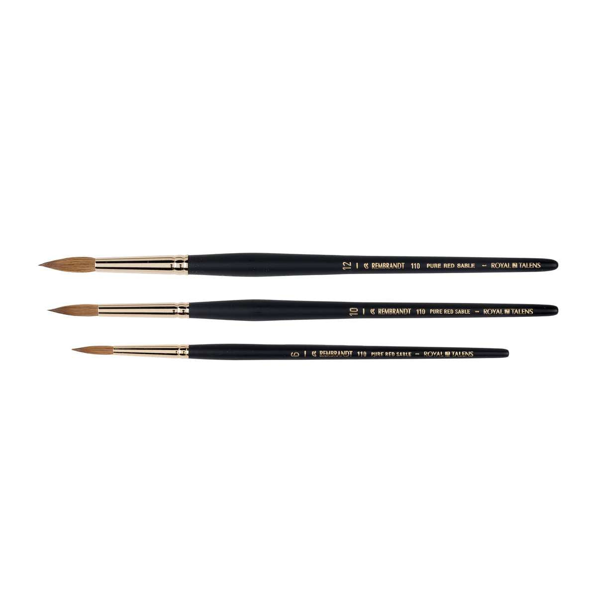 ESTOJO PINCEIS TALENS REMBRANDT SERIE 110 C/ 03 (6-10-12) MARTA