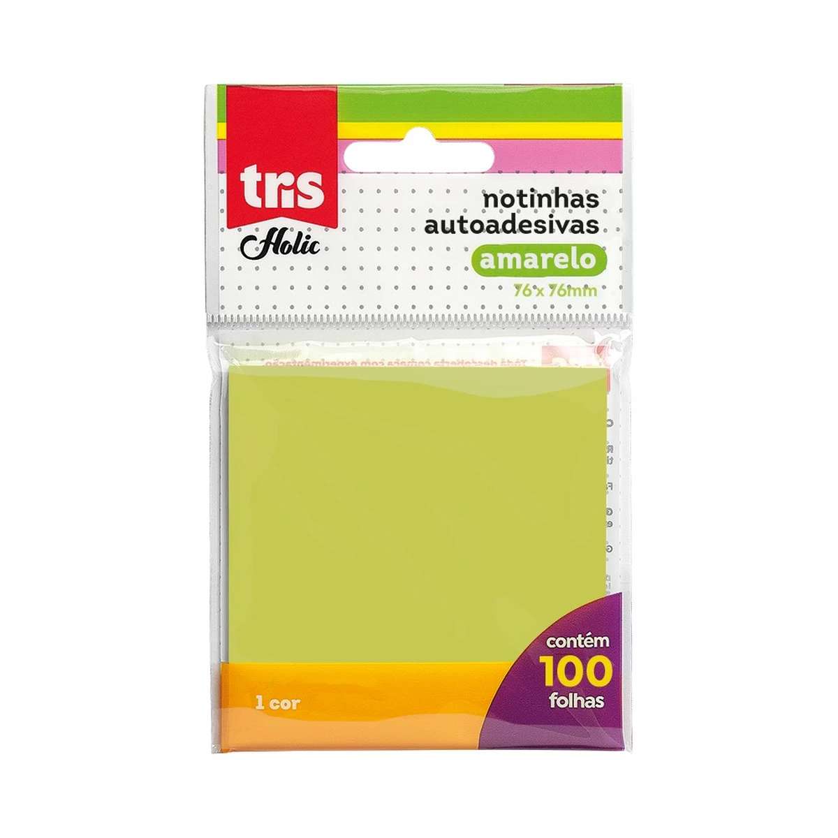 POST-IT NOTAS AUTOADESIVAS TRIS HOLIC AMARELO 76x76 100 FLS