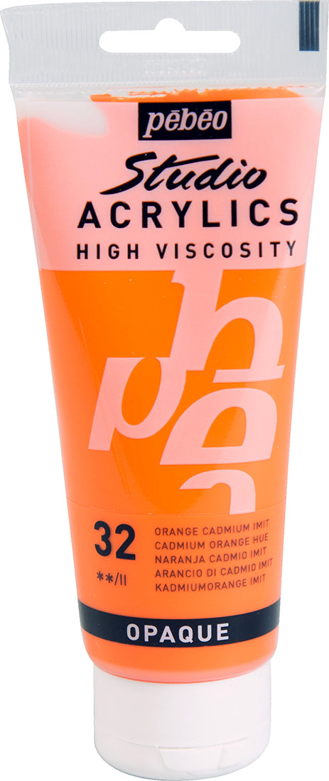 ACRILICA PEBEO STUDIO HV 100ML 32 LARANJA DE CADMIO IMITAÇÃO 831032