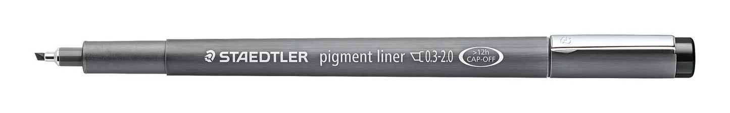 CANETA STAEDTLER PIGMENT LINER 2.0MM CHANFRADO PRETO
