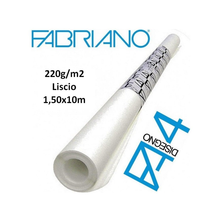 PAPEL FABRIANO 4 220g/m2 ROLO 1,50x10m DISEGNO LISCIO 4L