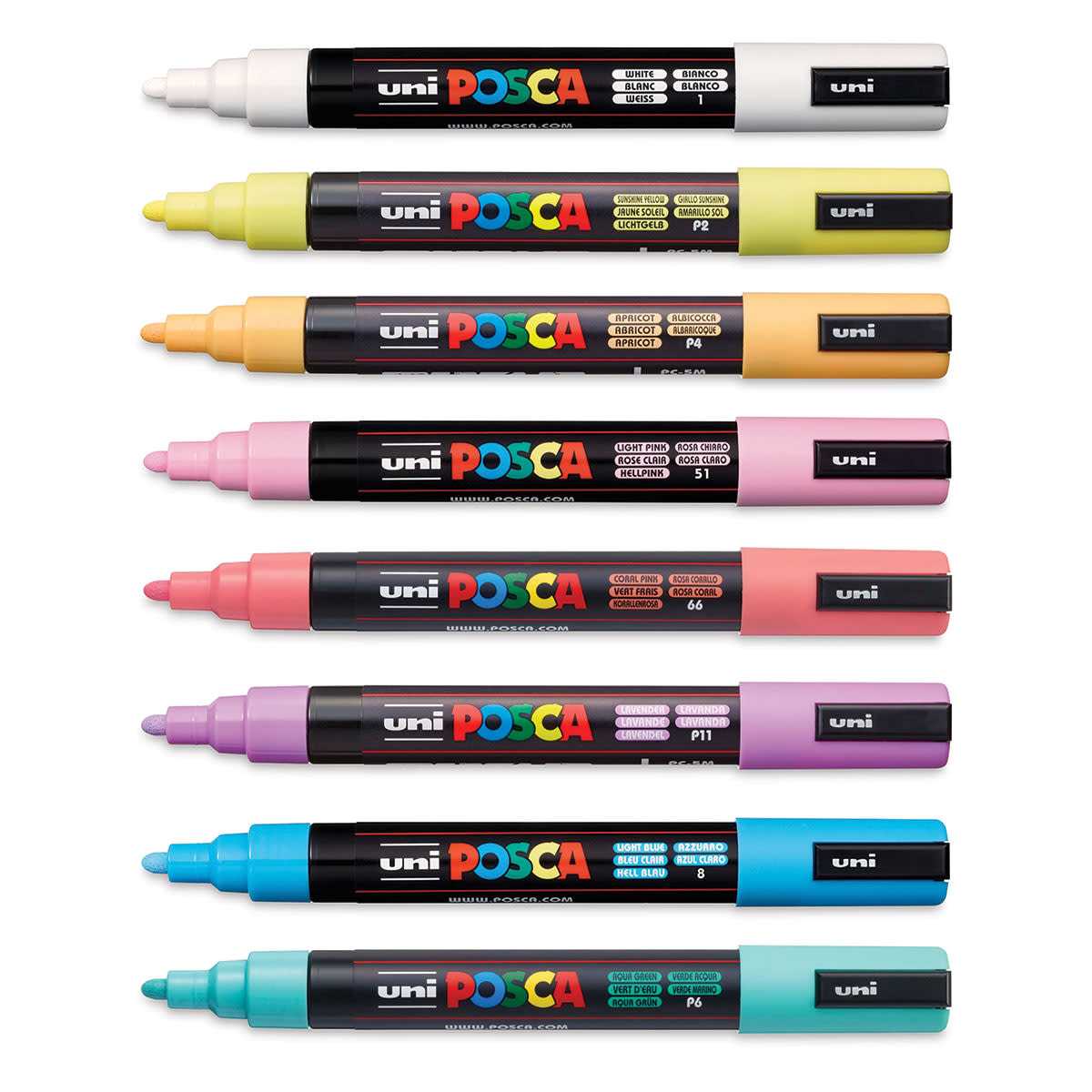 ESTOJO CANETA POSCA 02,5MM PC-5M MEDIUM C/ 08 SOFT COLORS