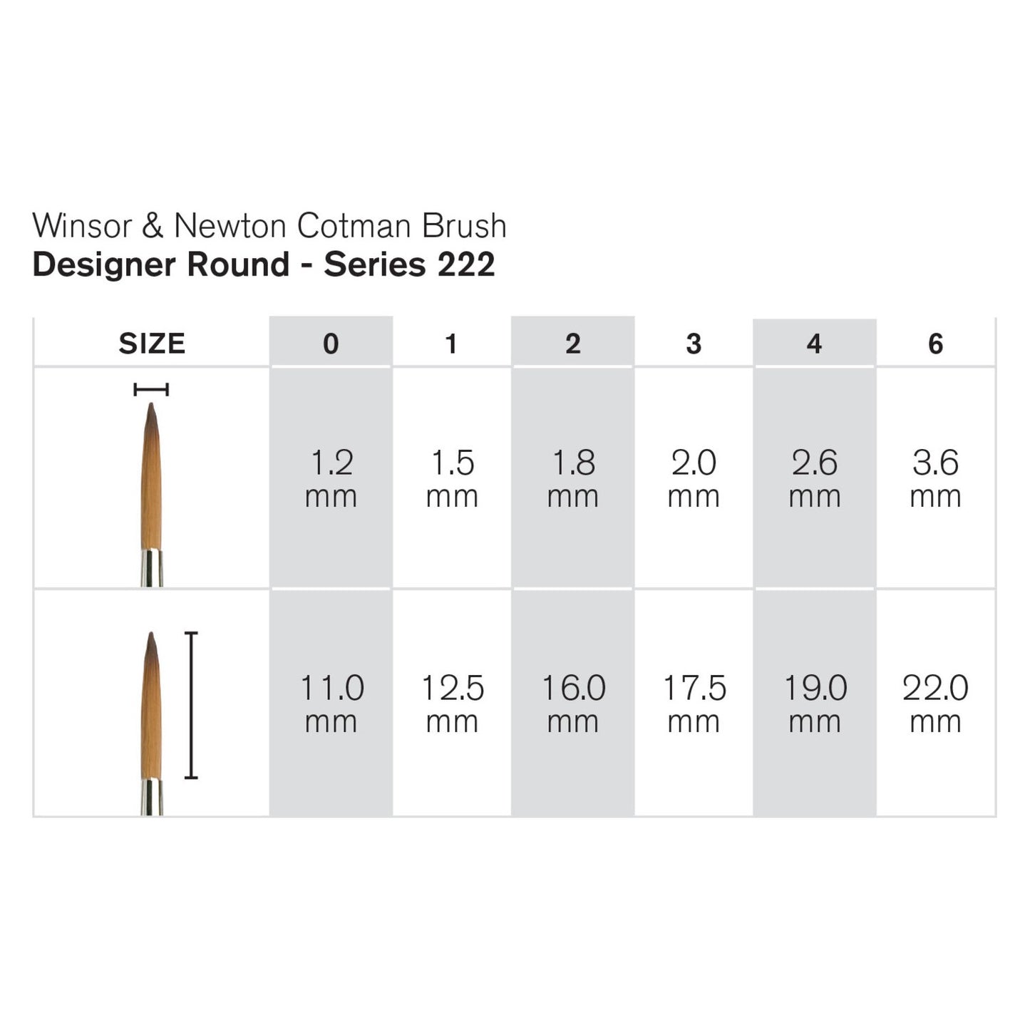 PINCEL WINSOR NEWTON COTMAN 222x0 ROUND DESIGNERS
