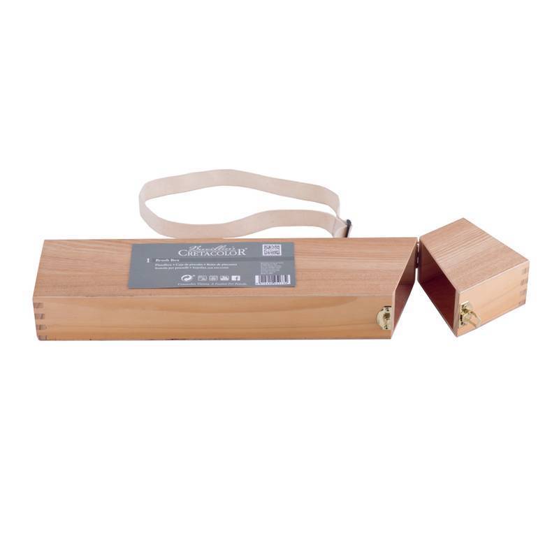 ESTOJO MADEIRA COM ALCA PARA ARMAZENAR PINCEIS E ACESSORIOS