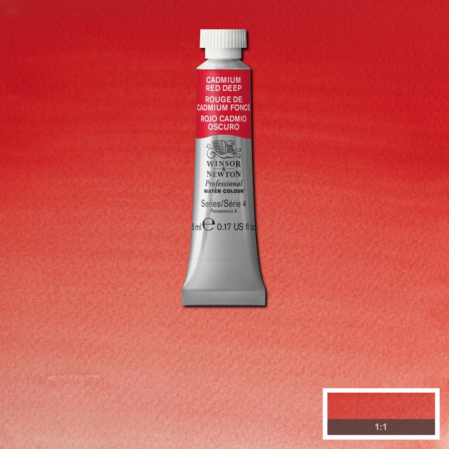 AQUARELA WINSOR NEWTON ARTISTS 5ml 097 CADMIUM RED DEEP S4
