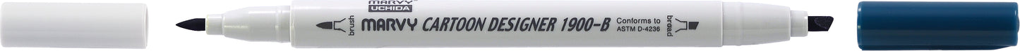 MARCADOR MARVY CARTOON DESIGNER PONTA DUPLA AZUL ORIENTAL 33
