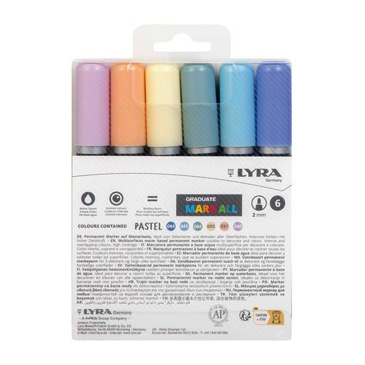 CANETA LYRA GRADUATE MARK ALL PASTEL 06 CORES PONTA 2MM