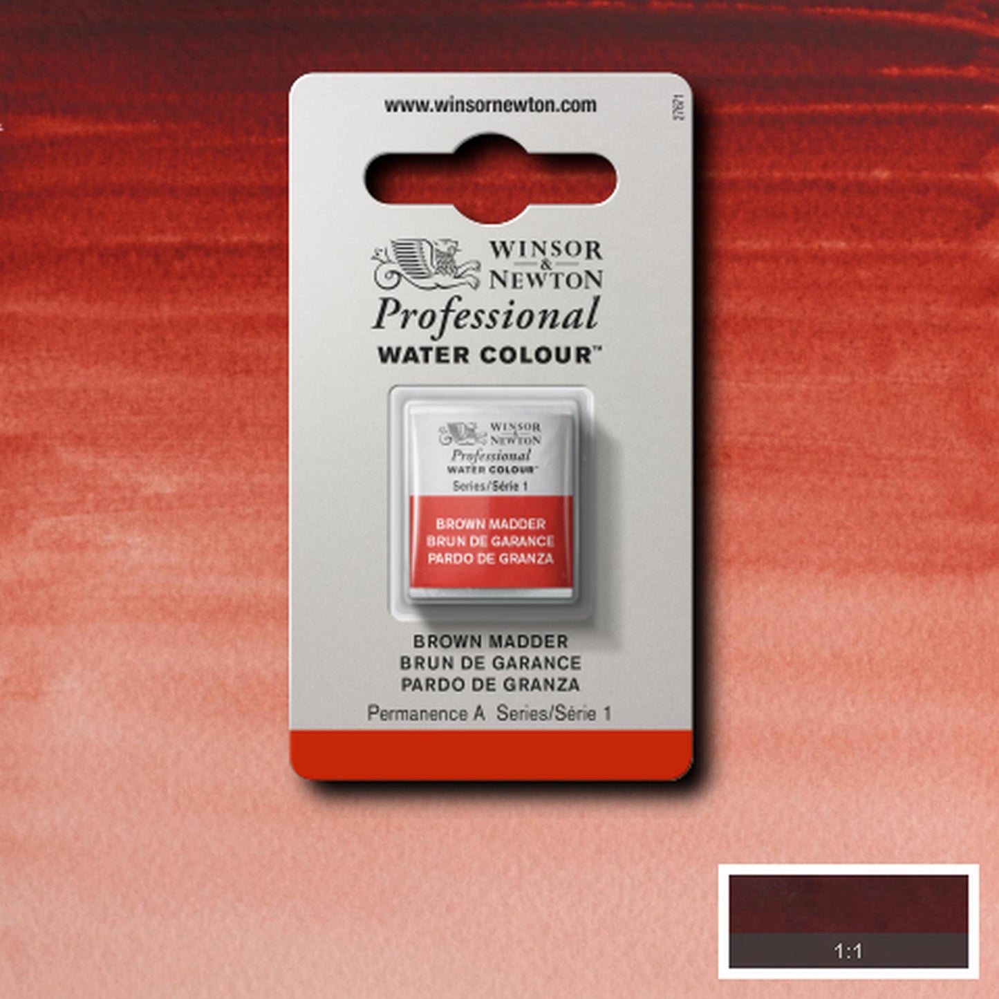 AQUARELA WINSOR NEWTON ARTISTS H PAN 056 BROWN MADDER S1