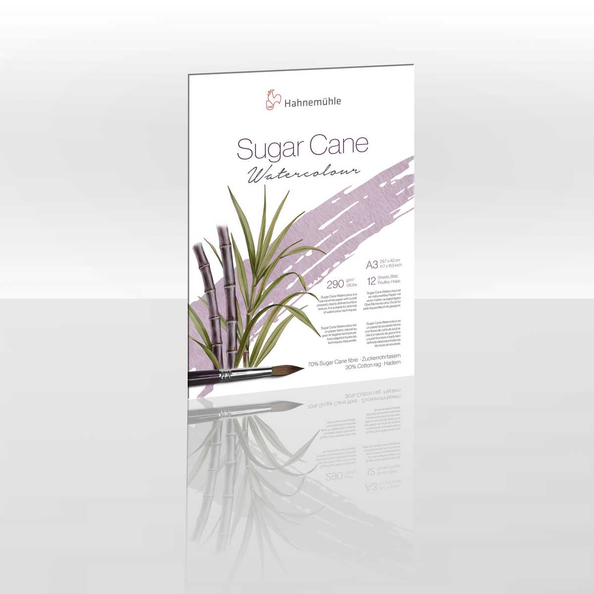 BLOCO HAHNEMUHLE SUGAR CANE 290g/m2 A3 GRANA FINA 12FLS