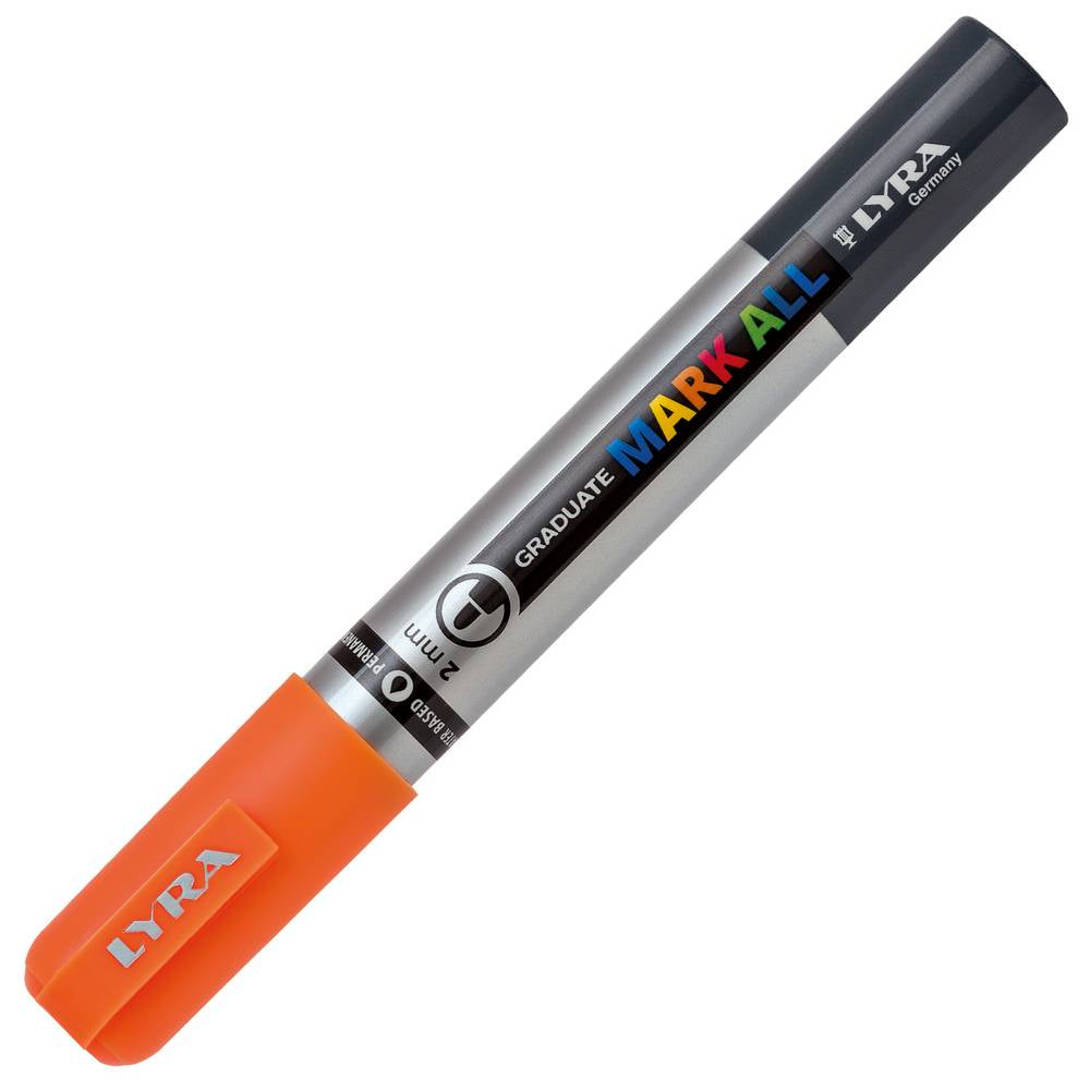 MARCADOR LYRA GRADUATE MARK ALL LARANJA NEON PONTA 2MM