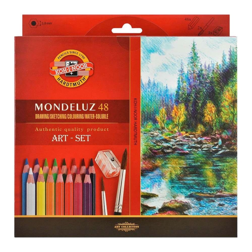 LAPIS AQUARELAVEL KOH-I-NOOR MONDELUZ 48 CORES PAPELAO