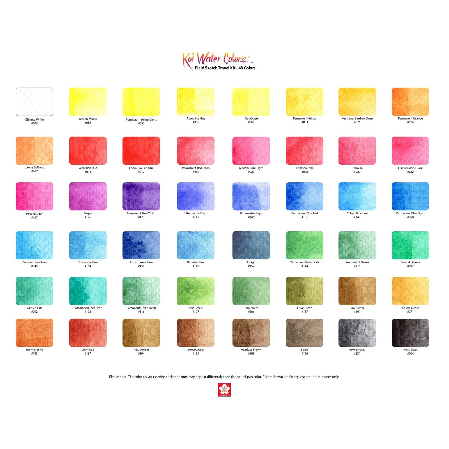 ESTOJO AQUARELA SAKURA KOI 48 CORES + PINCEL