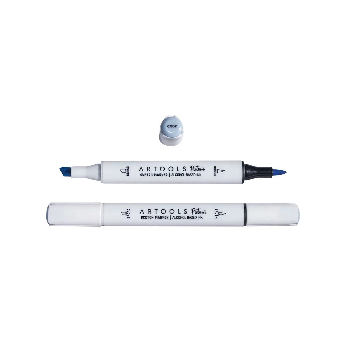 MARCADOR ARTOOLS PICTOM PONTA DUPLA COOL GRAY 2 (CG02)