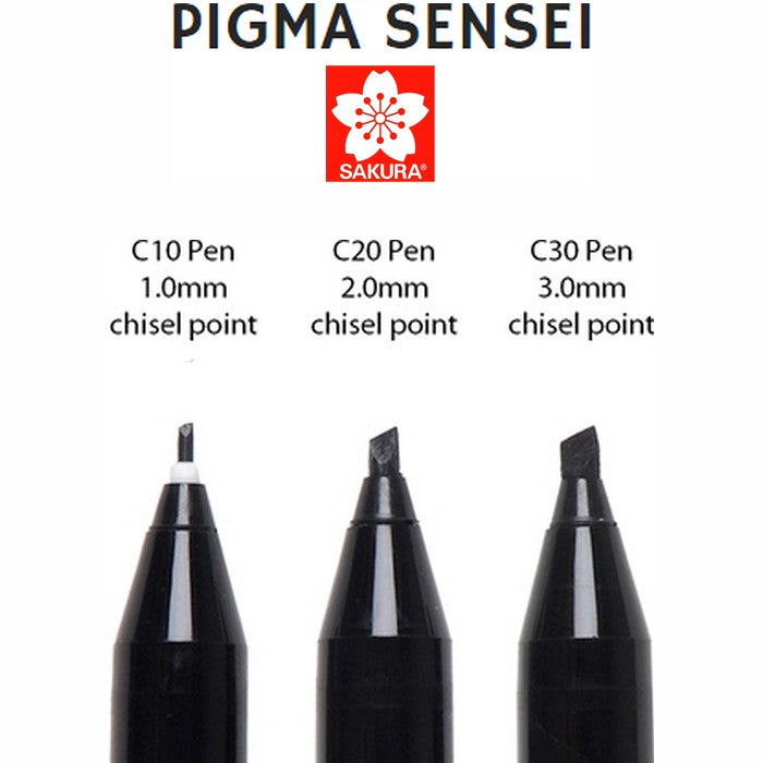 CANETA SAKURA PIGMA SENSEI 3,0MM PRETO