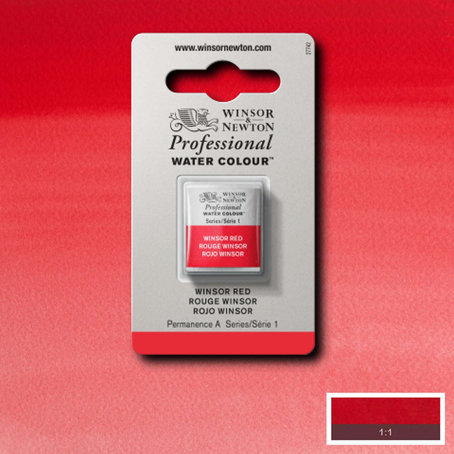 AQUARELA WINSOR NEWTON ARTISTS H PAN 726 WINSOR RED S1