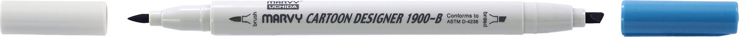 MARCADOR MARVY CARTOON DESIGNER PONTA DUPLA AZUL ACO 17