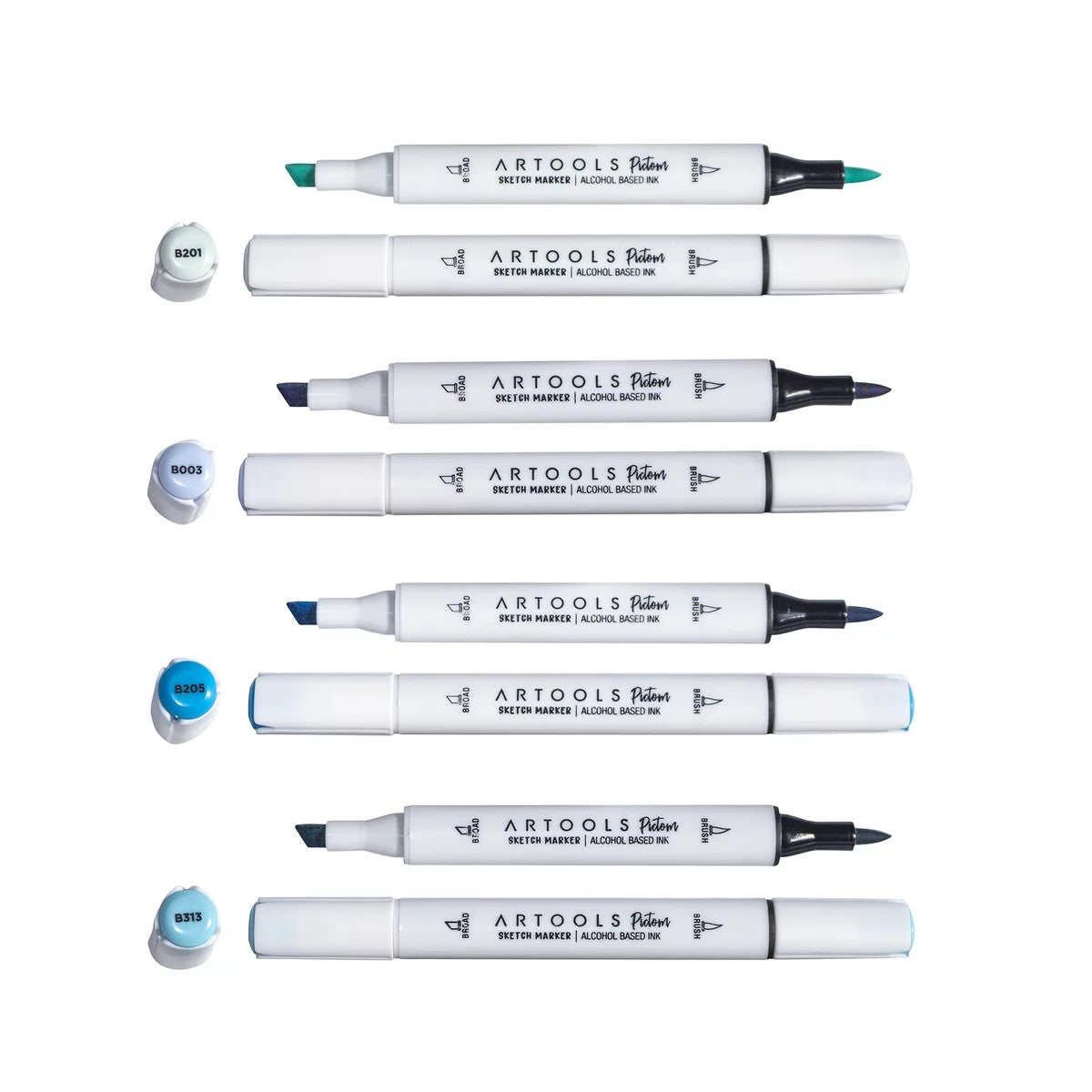 ESTOJO MARCADOR ARTOOLS PICTOM DUPLO C/ 04 AZUIS