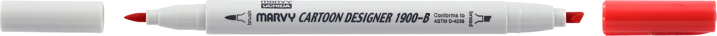 MARCADOR MARVY CARTOON DESIGNER PONTA DUPLA CARMIM 19