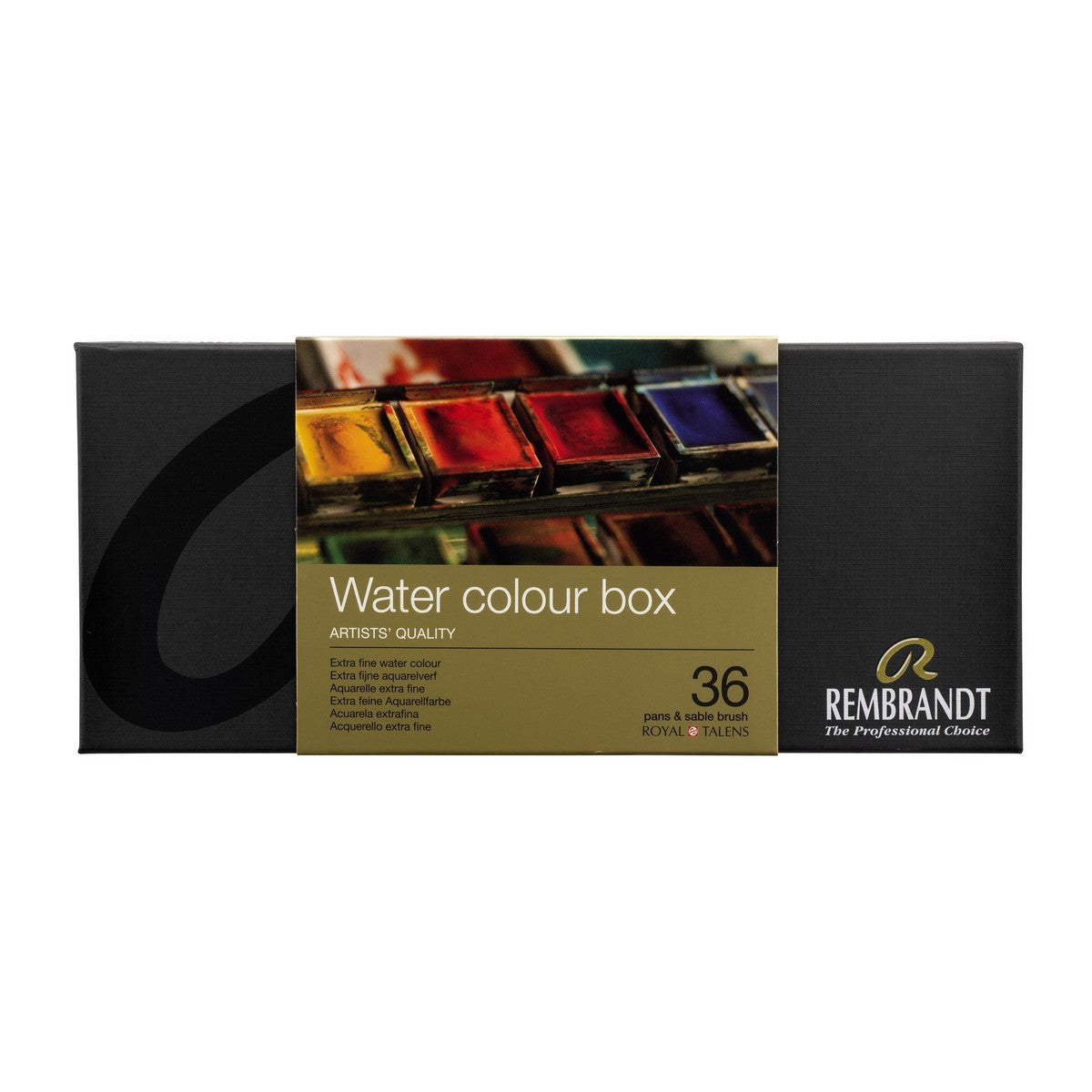 ESTOJO AQUARELA TALENS REMBRANDT 36 HALF PAN METAL BOX + BRU