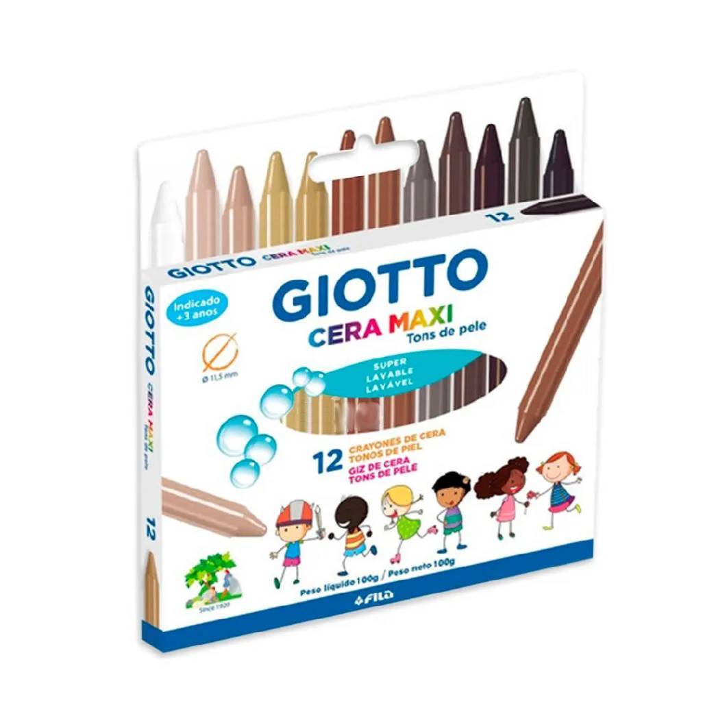 GIZ DE CERA GIOTTO MAXI 12 CORES TONS DE PELE 202302ES