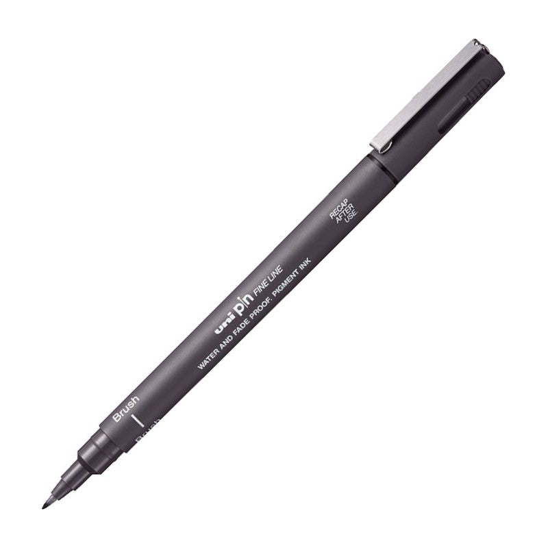 CANETA MITSUBISHI UNIPIN BRUSH DARK GREY
