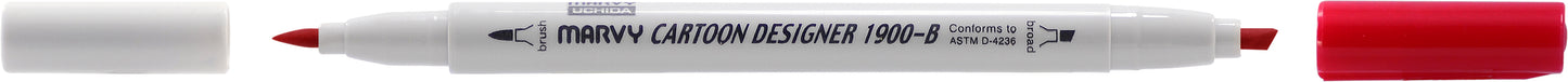 MARCADOR MARVY CARTOON DESIGNER PONTA DUPLA LACA CARMESIM 46