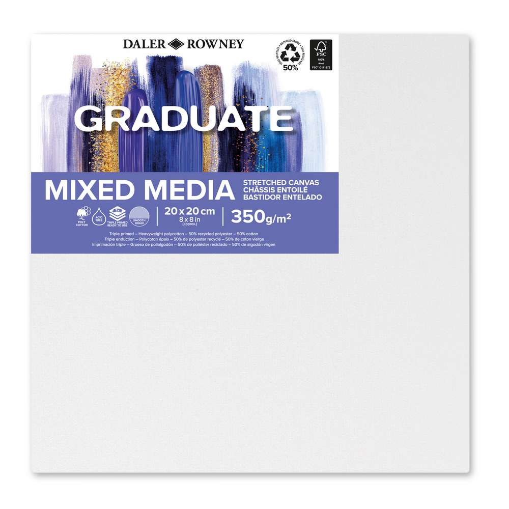 TELA DALER ROWNEY GRADUATE MIXED MEDIA CANVAS 20X20CM 350G
