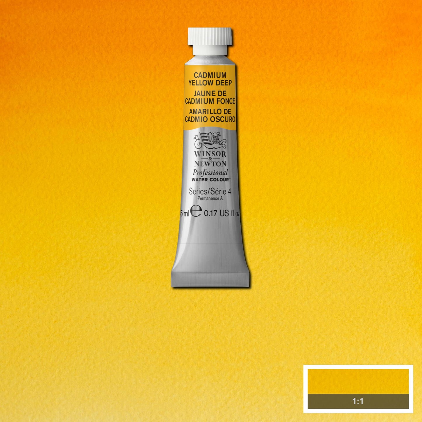 AQUARELA WINSOR NEWTON ARTISTS 5ml 111 CADMIUM YELLOW DEEP S4