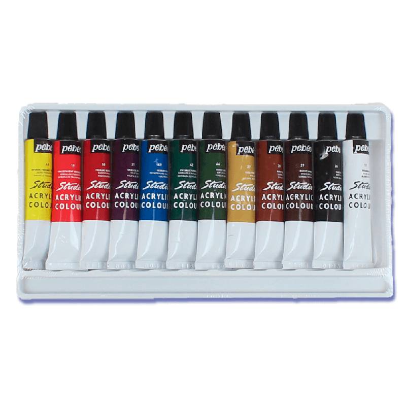 ESTOJO ACRILICA PEBEO STUDIO 12 TUBOS 12ML