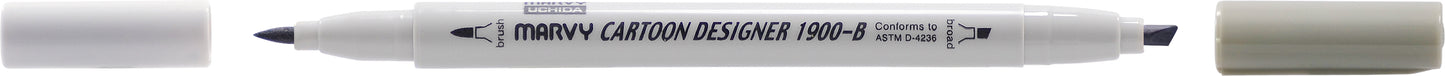 MARCADOR MARVY CARTOON DESIGNER PONTA DUPLA CINZA ASH 39