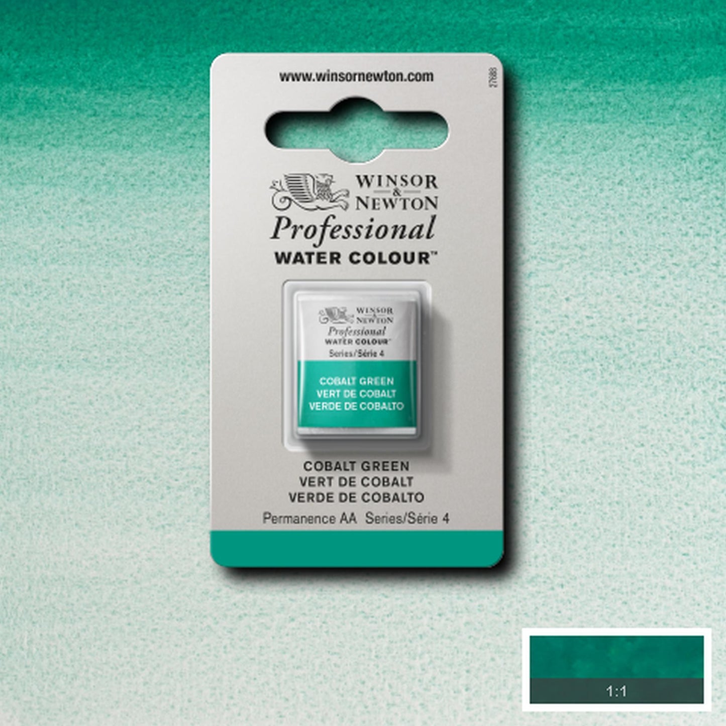 AQUARELA WINSOR NEWTON ARTISTS H PAN 184 COBALT GREEN S4