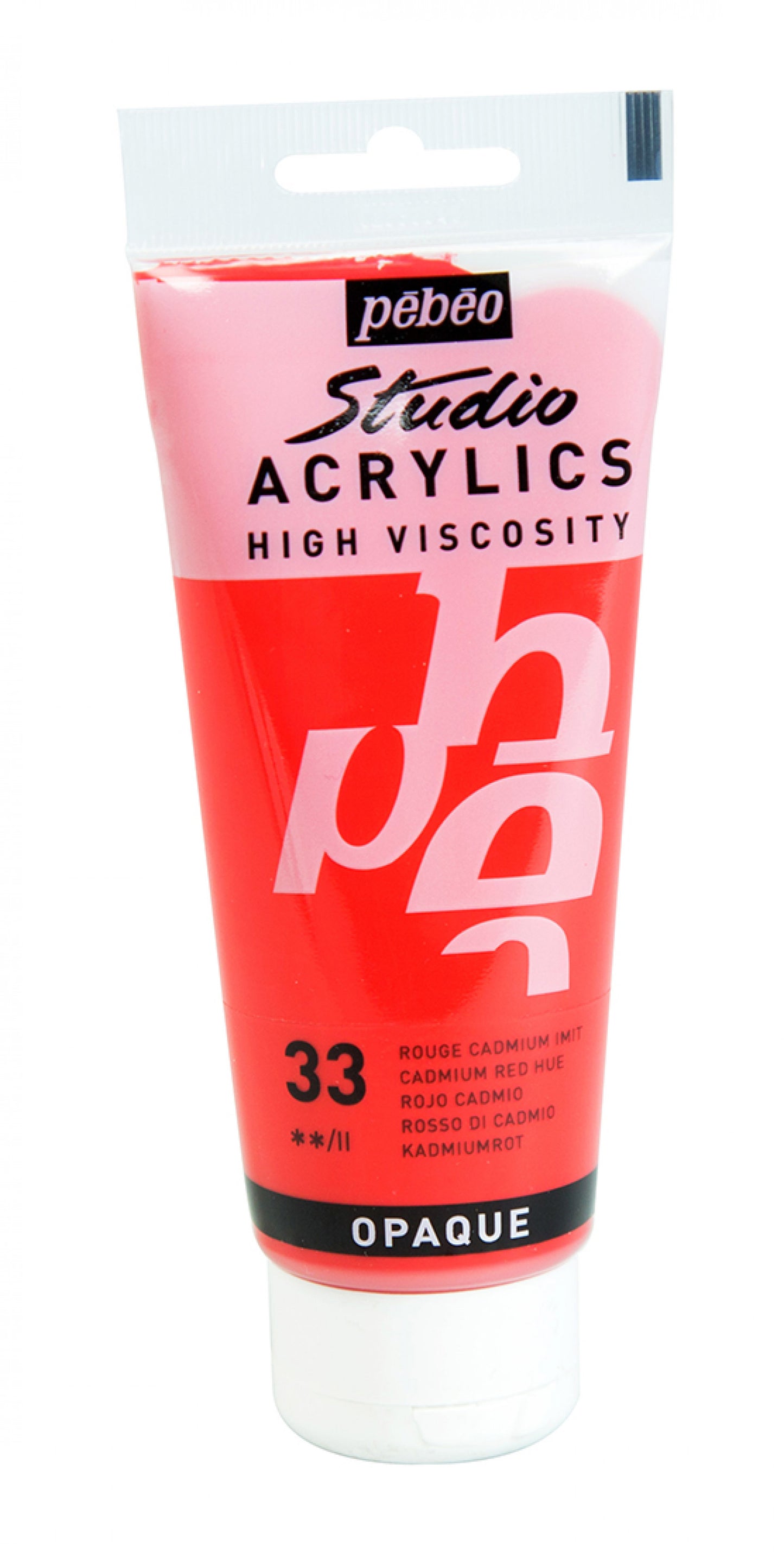 ACRILICA PEBEO STUDIO HV 100ML 33 VERMELHO DE CADMIO IMITAÇÃO 831033