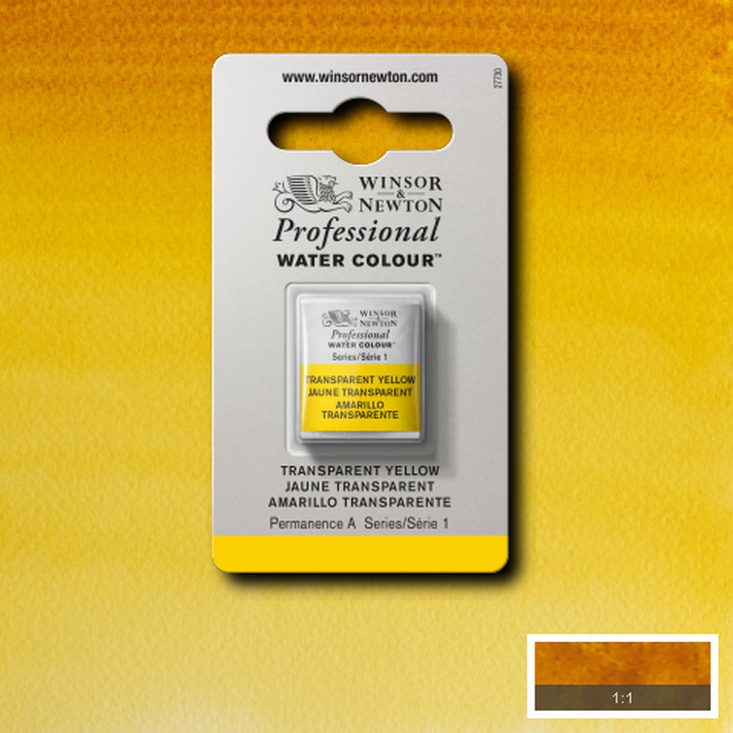 AQUARELA WINSOR NEWTON ARTISTS H PAN 653 TRANSPARENT YELLOW S1