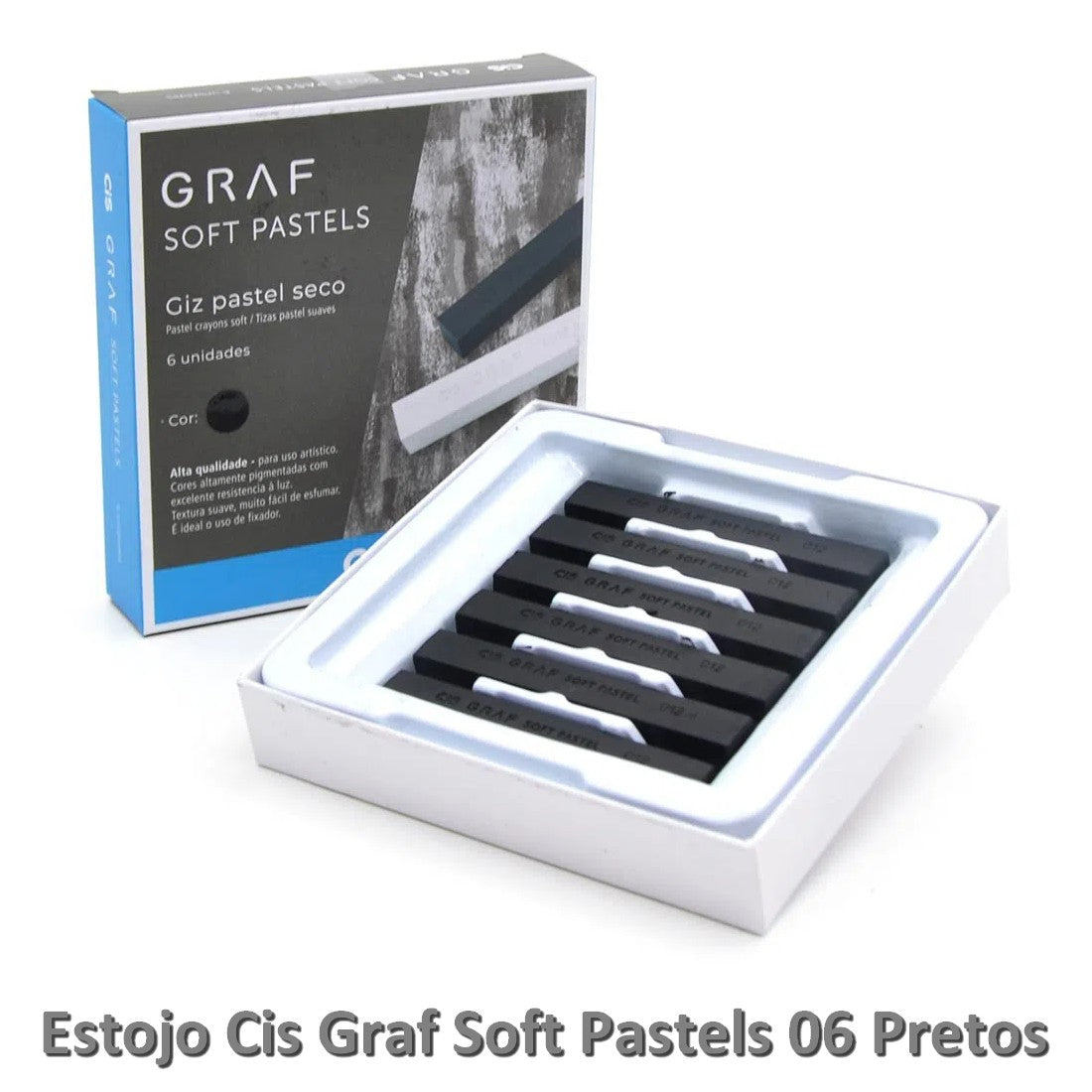 PASTEL SECO CARRE CIS GRAF SOFT C/ 06 PRETOS