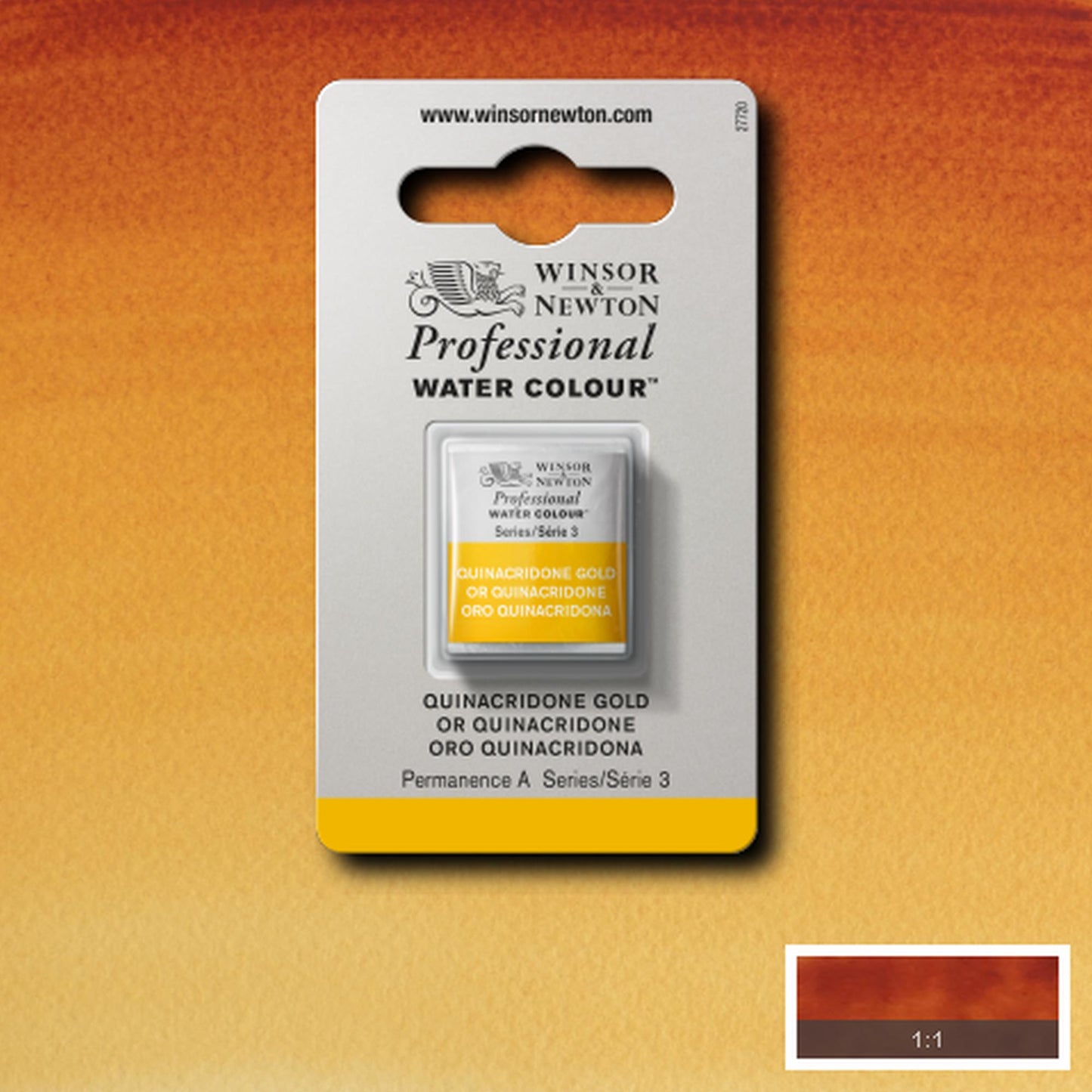 AQUARELA WINSOR NEWTON ARTISTS H PAN 547 QUINACRIDONE GOLD S3