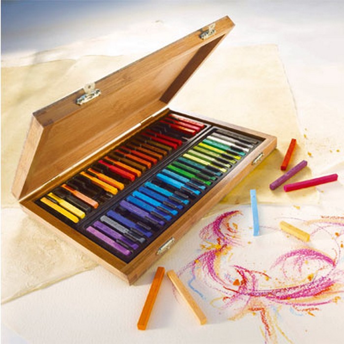 ESTOJO PASTEL SECO CARRE CONTE 48 CORES MADEIRA