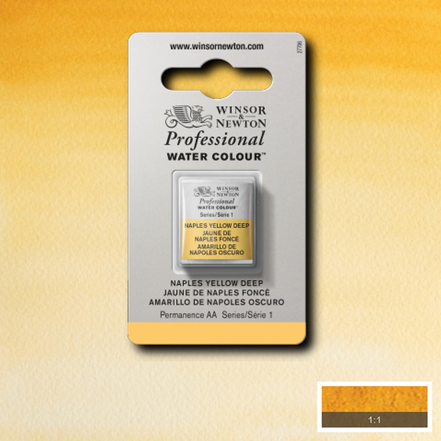 AQUARELA WINSOR NEWTON ARTISTS H PAN 425 NAPLES YELLOW DEEP S1